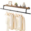 YheenLf Industrial Pipe Clothing Rack with Top Shelf, Space Saver