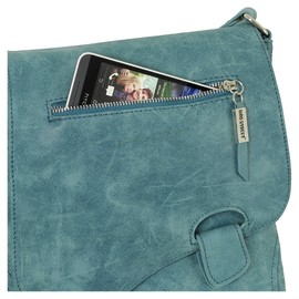 Ledershop24 Gift Set – Handbag Shoulder Bag Shoulder Bag Suede Imitation Used Look with Lock Closure Various Colours Colours Blue