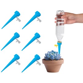 Artconal Self Watering Spikes for Plants, Automatic Irrigation Equipment Adjustable Bottle-Top Self Watering Spikes for Plants with Slow Release Control Valve, Sky Blue 6 Pc