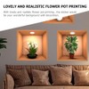FOMIYES Home Decor 4pcs 3d Plant Pot Wall Sticker Plants