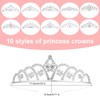 10pcs Crowns Headbands, Silver Zinc Alloy Princess Bulk Crown Sparkling