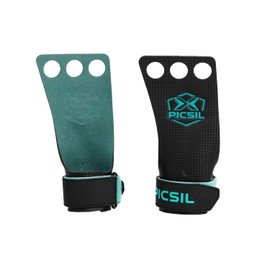 PicSil Falcon Cross Training Hand Grips, 3-Hole Grips, Extra Padding for Extra Protection and Comfort, for Gym, Boxing, Weightlifting, Prevents Blisters and Tears, Unisex, 3H, S