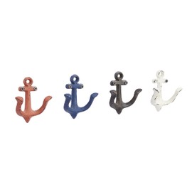 Deco 79 Metal Solid Wall Hook, Set of 4 4"W, 4"H, Multi Colored