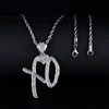 2Pcs Xo Necklace,High Hip Hop XO Letter Pendant Necklace,Stainless Steel