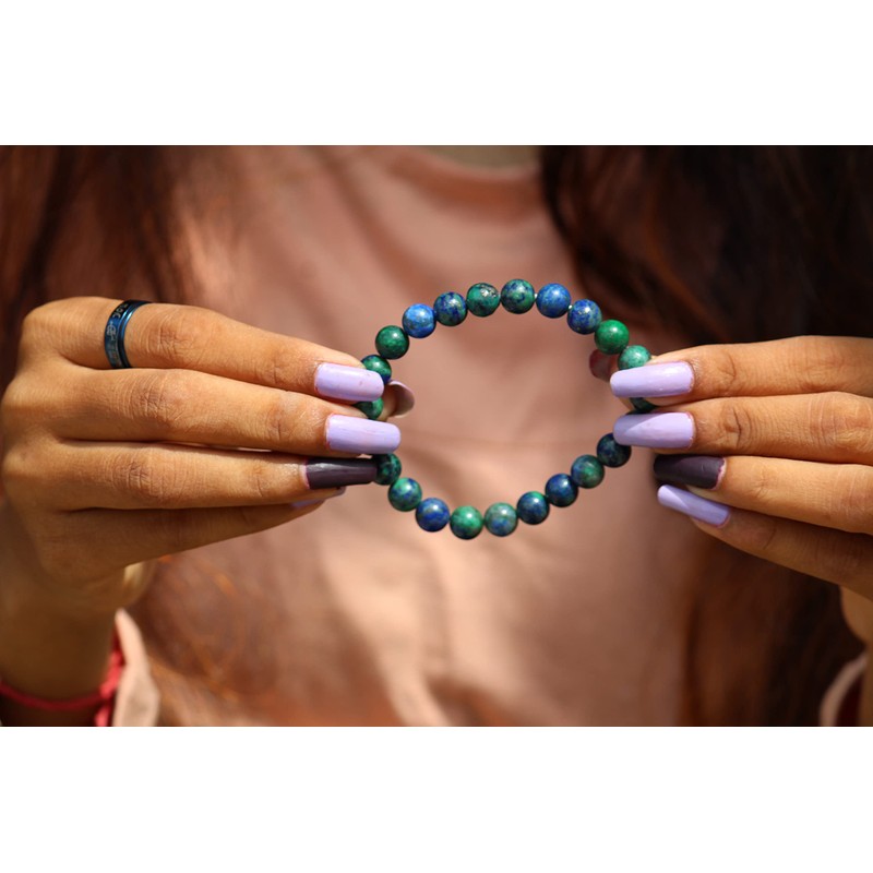 Jet International Powerful Azurite Stretch Bracelet 6mm A++ Gemstone Original
