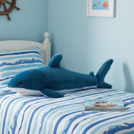 The Petting Zoo Mako Shark Stuffed Animal Plushie, Gifts for Kids, Earth Keeperz Sealife Animals, Zoologee Grey Mako Shark Plush Toy, 21 inches