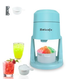 Boicafe Shaved Ice Cone Machine Ice Shaver for Homemade Shaved Snow Cones Smoothie Slushie for Kid DIY with Ice Cube Tray and Replacement Blade (Blue)