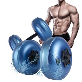 Deiris Water Filled Dumbbells Set - Water Filled Weights - Portable Travel Weights - Weights Adjustable Dumbbells - Portable Fitness Equipment - Strength Training - Fitness and Shaping (Adjustable, Blue: 2~22 Lbs)