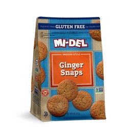 Mi-Del Gluten Free Ginger Snaps 8 oz (Pack of 1) - Non GMO Certified, 0g Trans Fat Swedish Ginger Snaps Cookies Old Fashioned