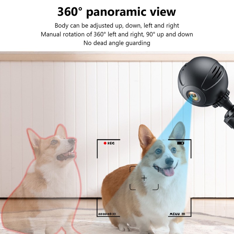 Small WiFi Camera 1080P HD Night Vision Motion Detection 360