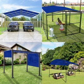 Windscreen4less 8' x 20' Sun Shade Sail Straight Edge Sun Shade Canopy Cover Outdoor with Grommets D-Ring UV Block for Pergola Backyard Patio (Blue)