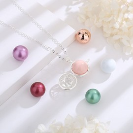AEONSLOVE - Collar de bola de armonía para regalos de embarazo, llamador de campanilla de ángel, collar de colibrí para mujer, joyería de maternidad, cadenas de 30 y 45 pulgadas, Cobre, Circonia