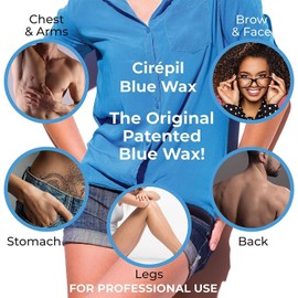 Cirepil - Blue - 400g / 14.11 oz Hard Wax Beads Bag - Face & Body Wax, Unscented & No Strip Needed - Perfect for Sensitive Skin & Brazilian Waxing - Fluid Gel Texture, Easy Hair-Removal