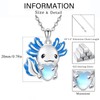 Dreamboat Axolotl Necklace for Women 925 Sterling Silver Moonstone Axolotls
