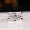 Biuhapiy Geometric Wave Ladies Ring Simple Smooth Index Finger Ring