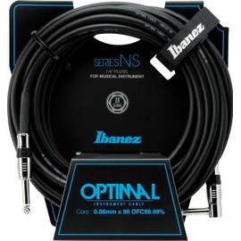 Ibanez Straight and Right Angle Plugs Guitar Instrument Cable, 20 ft
