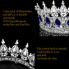 COCIDE Silver Crown for Women Blue Crystal Wedding Tiara and