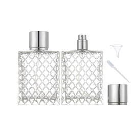 JJKMALL 2Pcs 100ml 3.4 oz Refillable Spray Perfume Bottles large cosmetic Fine Mist Atomizer Empty Portabe Clear Glass Essential Oil Container for Travel