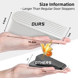 TOKPLNU Door Stops Wedge White Extra Large Rubber Door Stop,Heavy Duty Door Wedges Stopper,Non-Slip Door Stop for Any Type Floor & Door Indoor Outdoor Doorstops for Home Office