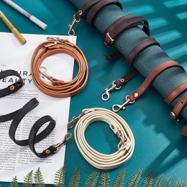 PH PandaHall Shoulder Strap, 5 Shoulder Bag, Bag, Leather, Shoulder Belt, Adjustable, Black, Bag Repair, Replacement, Handle, Belt, For Bags, Handmade, Crossbody Strap, Shoulder Strap, Bag Parts (Approx. 50.0 inches (127 cm), Dark Color