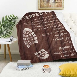 Sbangtu Fathers Day Bonus Dad Gifts, Step Dad Gifts from Daughter Son, to Our Bonus Dad Gift Throw Blanket 50X60, Bonus Dad Birthday Gift Ideas, Stepped Up Dad Father Gifts, Best Step-Dad Ever Gifts