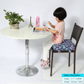 Booster Seat Owl Printed Harness Cushion Dismountable Kid Baby Seat Highten Pad Travel Storage Chair Toddler Infant Dining Chair (Deep Blue)