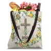 Citrus Flowers Christian Cross Easter Wreath He Is Risen Tote