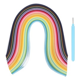MECCANIXITY Paper Quilling Kit, 21.3 Inch 10mm 50 Colors Paper Quilling Strips with Blue Pen for Beginners DIY Hand Crafts Teaching Tools Flower Decoration(Multi-Colored, Pack of 500)