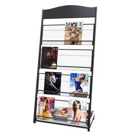 Kroey floor magazine rack brochure display stand for offices and public reception area，literature rack with 4 Universal wheels (59"×27"×14")