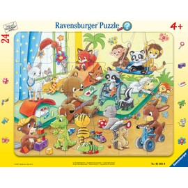 Ravensburger Children's Puzzle - 05662 In Animal Nursery - 24 Pieces Frame Puzzle for Children from 4 Years with Search Game