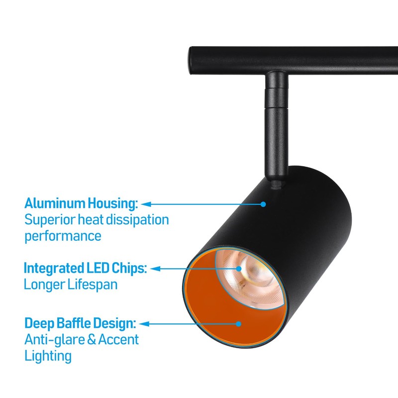 LEONLITE 36W 5CCT LED Track Lighting Fixtures Ceiling Dimmable, 4