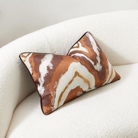 THE-TINOART Terracotta Pillow Covers 12X20inch Rectangle Accent Pillow Cover Reversed Velvet Decorative Lumbar Throw Pillow for Sofa Bedroom 1Piece