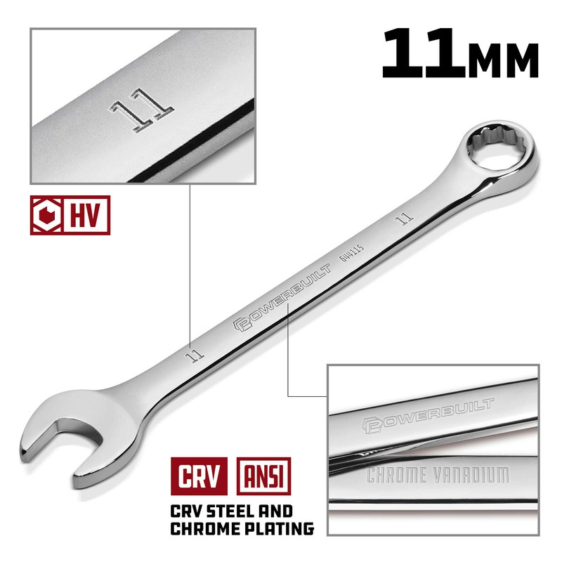 Powerbuilt 644115 Metric Mirror Polished 11mm Combination Wrench
