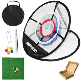 Japanese Manufacturer 8-Piece Golf Approach Practice Net, Golf Swing Practice Set, 3 Points with Ball Recovery Tray, Golf Mat, Tee Up, Sponge Ball Included