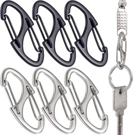 HINZIC 6pcs Anti Theft Zipper Locks, Dual Opening Theft Deterrent Clasps, Zipper Clips Replacement for Backpacks, Luggage, Clothing, Traveling Outdoor Sports- Black & Silver