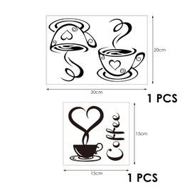 2 Sheets Coffee Wall Stickers, Wall Art Stickers, DIY Wall Decoration Stickers, Kitchen Cafe Wall Stickers, Home Decoration Stickers