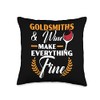 Goldsmith And Wine Make Everything Fine Jewelry Maker Throw Pillow