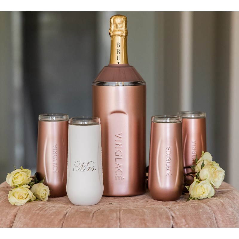 Vinglacé Wine Bottle Chiller- Portable Champagne Insulator- Stainless Steel Wine