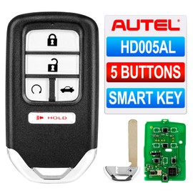Autel MaxiIM IKEYHD005AL, 2025 Programmable S-m-Art Key for Honda, OE Quality Key Fob Replacement, 5 Buttons Blank Key, 130FT/ 40M Remote, Work w/Autel KM100 (X) IM508S IM608S II IM608 PRO 2