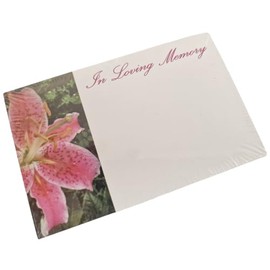 INERRA Flower Cards - Sympathy, Funeral and Remembrance Florist Message Cards - Pack of 50 (In Loving Memory 5557)