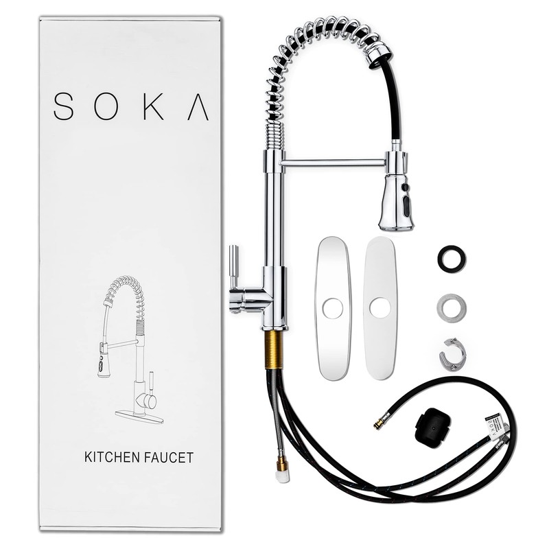 SOKA Kitchen Sink Faucet Single Handle with Pull Down Sprayer