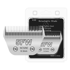 Newbulu 5FW Dog Grooming Wide Blade,Detachable Pet Dog Grooming Blades,Compatible with Andis,Oster A5,Wahl km10 Clippers.Cutting Length 1/4 in(6.3mm)