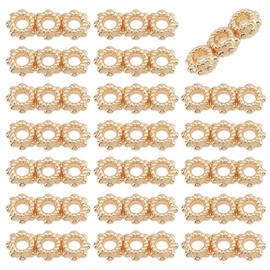 PH PandaHall 50pcs 3 Hole Spacer Bars, Metal Spacers Bar Link Connector Beads Multi Strand Separator for DIY Multilayer Bracelet Necklace Jewelry Making, 13x5x2.5mm/0.5x0.2x0.1inch, Hole: 2mm