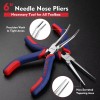 WORKPRO 2-Piece 6" Mini Needle Nose Pliers Set Long and