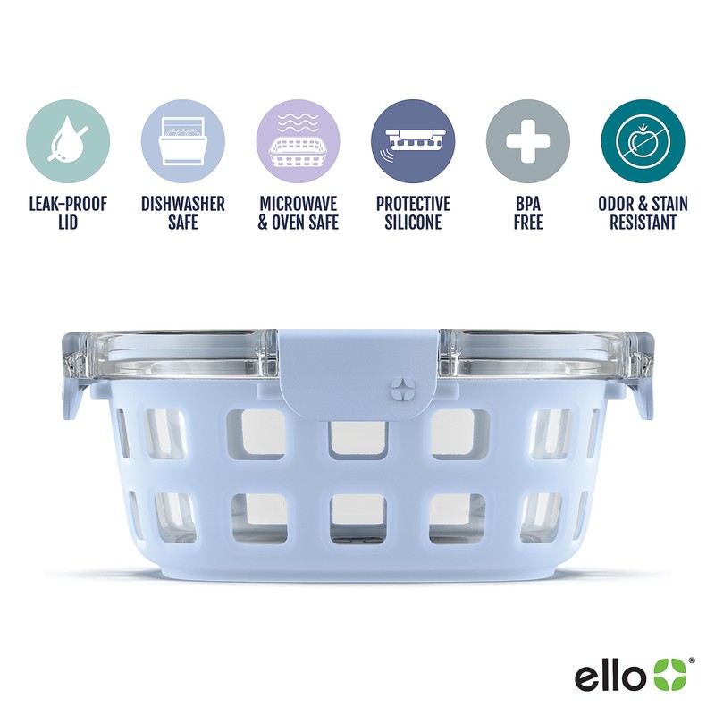 Ello Duraglass Meal Prep Container, 4 Cup- Glass Food Storage