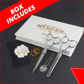 Nixcer Professional Scissors - 6.25" Arc Hair Cutting Scissors 440C Japanese Steel, Featuring Long-Lasting Sharpness(Hair Cutting & Thinning Scissors)
