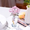 Enjinkail Pink Crystal Flowers Decor with Stems Vase, Glass Rose