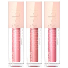 Maybelline Kit 3 Brillos Labiales Lifter Gloss en Tonos Rosas, 5.4ml c/u, de Larga Duración, con Ácido Hialurónico, Brillo hidratante hasta por 4 horas, con aplicador XL para una aplicación uniforme