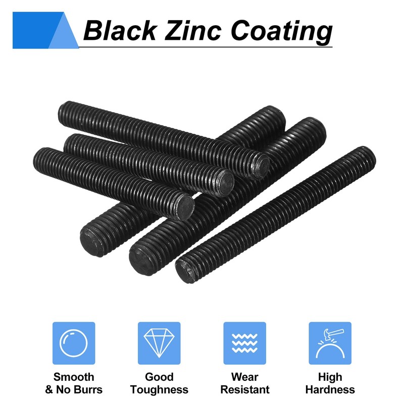 sourcing map 1/2-13 UNC Fully All Threaded Rod, 4Pcs B7