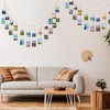 Hanging Photo Display with Clips, 70" Wooden Bead Garland Banner,
